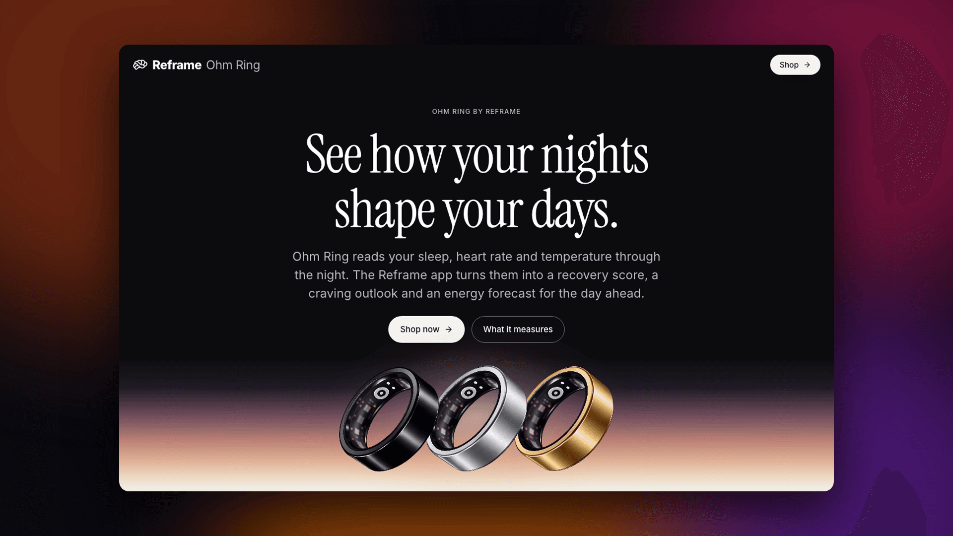Ohm Ring | Smart Ring by Reframe