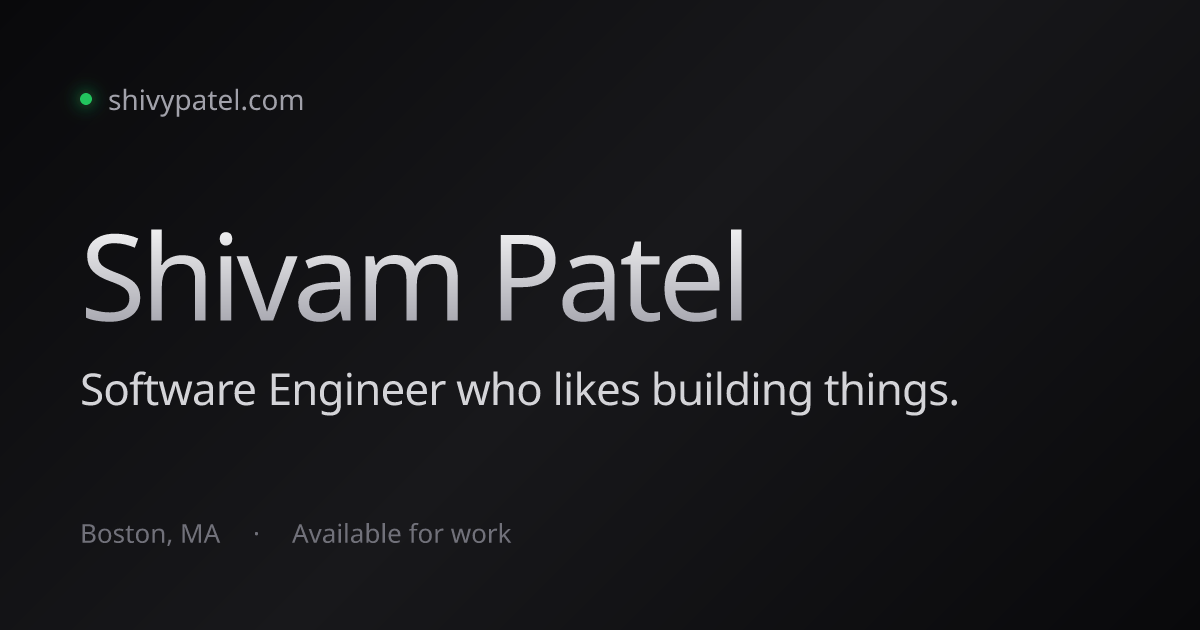 Shivam Patel - Software Engineer